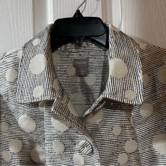 NWT Chico's Jacquard Dot Jacket - Picture 7 of 12
